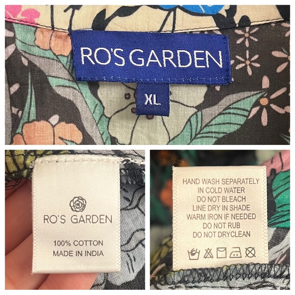 Ro’s Garden Long Sleeve Belted Floral Shirt Dress XL - Picture 10 of 11